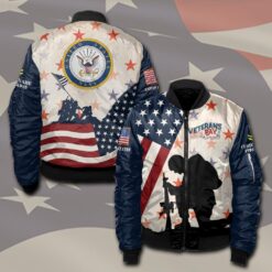 US Navy, Proud Veteran - Bomber Jacket