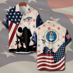 US Air Force , Freedom Over Fear - Short Sleeve Button Shirt