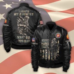 US Marine Corps, Land Of The Free, Because Of The Brave - Bomber Jacket