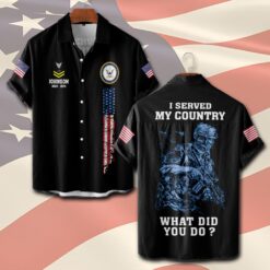 US Navy, By Sea, Air and Land - Short Sleeve Button Shirt