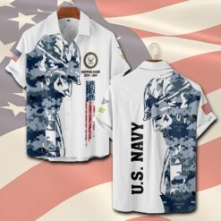 US Navy, Always Remember, Never Forget - Short Sleeve Button Shirt