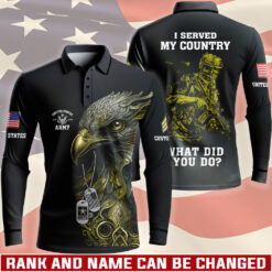 US Army, E 9 Army Sergeant Major - Long Sleeve Polo Shirt