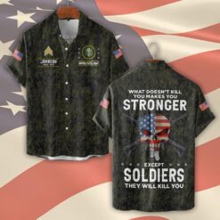 US Army, Proud Veteran - Short Sleeve Button Shirt