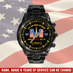 US Air Force, Proud To Have Served - Black Stainless Steel Watch