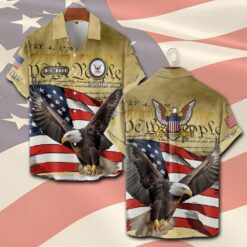 US Navy, Freedom Over Fear - Short Sleeve Button Shirt