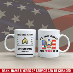 US Army, E 6 Army Staff Sergeant - White Mug 15oz