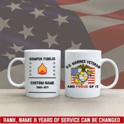 US Marine Corps, Life And Pride - White Mug 11oz