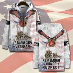 US Marine Corps, Never Retreat, Never Surrender - Zip Hoodie
