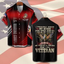 US Marine Corps, No One Gets Left Behind - Short Sleeve Button Shirt