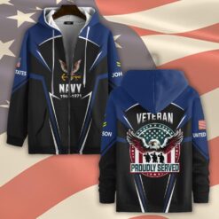 US Navy, E 6 Red - Zip Hoodie