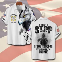US Coast Guard, American By Birth, Veteran By Choice - Short Sleeve Button Shirt
