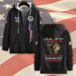 US Air Force , E 3 Air Force Airman First Class - Zip Hoodie