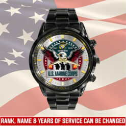 US Marine Corps, W 4 Marines Chief Warrant Officer 4 - Black Stainless Steel Watch