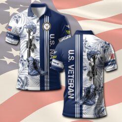 US Navy, E 5 Red - Polo Shirt