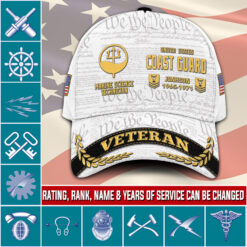 Coast Guard Rating, E 3 White - Classic Cap