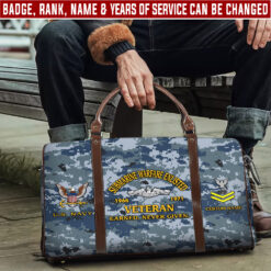 Navy Badge, E 6 Gold - Travel Bag - Size L: 20.4 x 9.4 x 10.2 inches