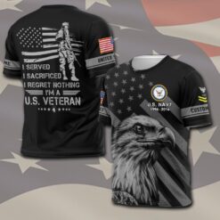 US Navy, Land Of The Free, Because Of The Brave - T-Shirt