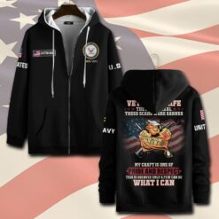 US Navy, By Sea, Air and Land - Zip Hoodie