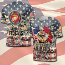 US Marine Corps, Land Of The Free, Because Of The Brave - T-Shirt