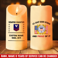 US Coast Guard, Duty, Honor, Country - LED Candle