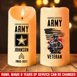 US Army, Honoring All Who Served - LED Candle