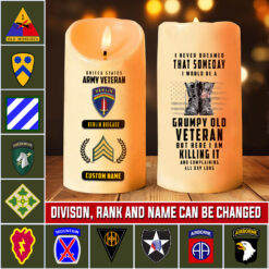 Army Division, E 9 Army Sergeant Major - LED Candle