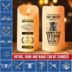 Navy Rating, Land Of The Free, Because Of The Brave - LED Candle