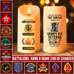 Marine Battalion, E 5 Marines Sergeant - LED Candle