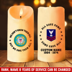 US Coast Guard, Always Remember, Never Forget - LED Candle