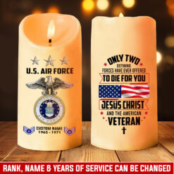 US Air Force , Freedom Over Fear - LED Candle
