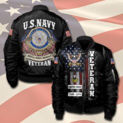 US Navy, Proud Veteran - Bomber Jacket