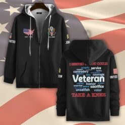 US Army, Proud Veteran - Zip Hoodie