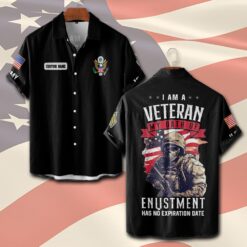 US Army, Proud Veteran - Short Sleeve Button Shirt