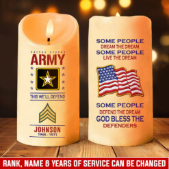 US Army, Defender of Freedom - LED Candle
