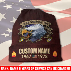 US Marine Corps, E 2 Marines Private First Class - Full-Printed Beanie Hat