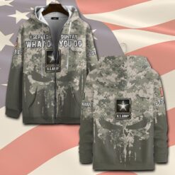 US Army, Proud Veteran - Zip Hoodie