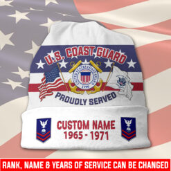 US Coast Guard, Honor, Duty, Service - Full-Printed Beanie Hat