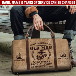 US Marine Corps, American By Birth, Veteran By Choice - Travel Bag - Size L: 20.4 x 9.4 x 10.2 inches