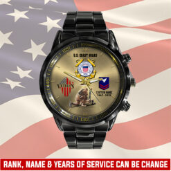 US Coast Guard, Duty, Honor, Country - Black Stainless Steel Watch