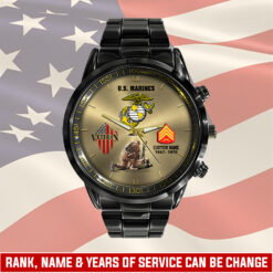 US Marine Corps, Life And Pride - Black Stainless Steel Watch