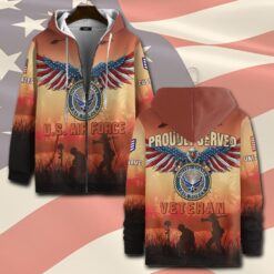 US Air Force , Land Of The Free, Because Of The Brave - Zip Hoodie