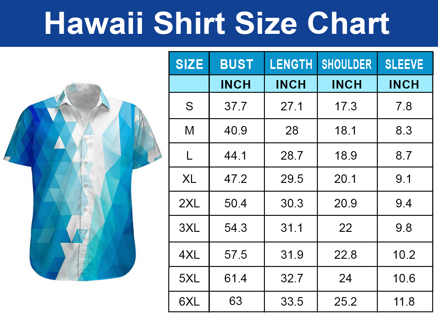 Size chart for cap