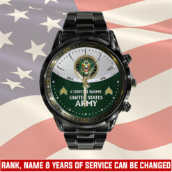 US Army, E 4 Army Corporal - Black Stainless Steel Watch