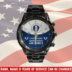 US Air Force, Life And Pride - Black Stainless Steel Watch
