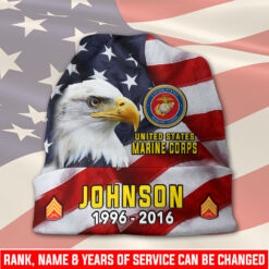 US Marine Corps, American By Birth, Veteran By Choice - Full-Printed Beanie Hat
