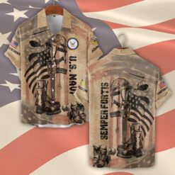 US Navy, E 7 Red - Short Sleeve Button Shirt