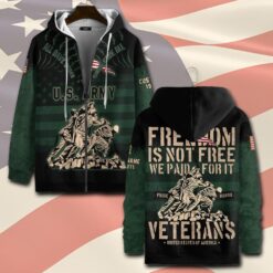 US Army, American By Birth, Veteran By Choice - Zip Hoodie