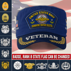 Navy Badge, E 7 Red - Military Cap