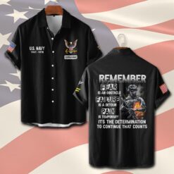 US Navy, American By Birth, Veteran By Choice - Short Sleeve Button Shirt