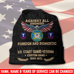 US Coast Guard, E 7 Red - Full-Printed Beanie Hat